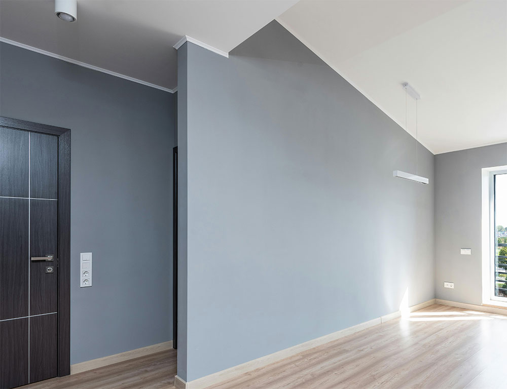 Professional interior wall painting with clean edges and even surface finish